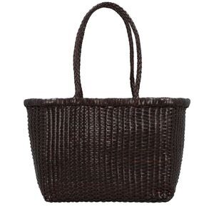 Dragon Diffusion B Weave Small Leather Shoulder Bag, Brown